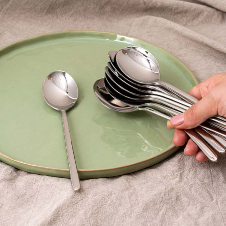 Ложка столовая «Аляска»; сталь нерж.; L=210/60,B=4мм; металлич.