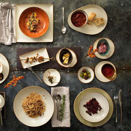 Бульон.чашка «Браун дэппл»; фарфор; 455мл; белый,коричнев.