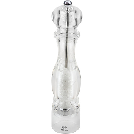 Мельница для соли; акрил; D=5.5,H=30см; прозр.,металлич.