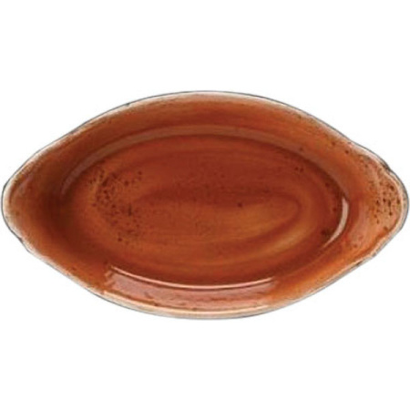 Блюдо для запек.овал. «Крафт»; фарфор; H=4.5,L=24.5,B=13.5см; терракот