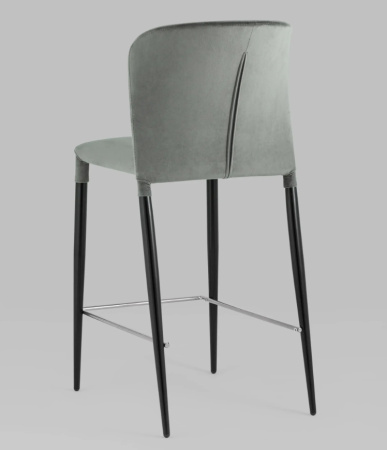 Стул полубарный Лори велюр серый