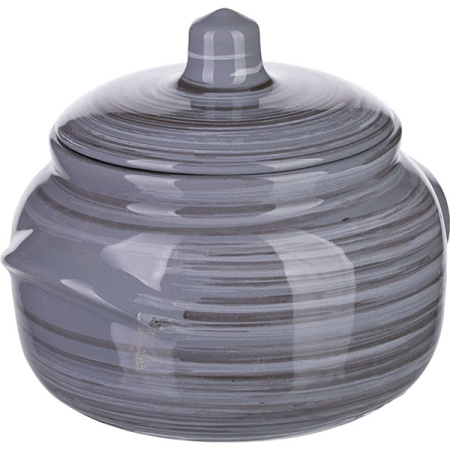 Горшок  для запекания «Пинки»; керамика; 600мл; D=14см; серый