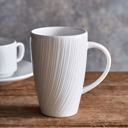 Кружка «Спайро»; фарфор; 340мл; D=8,H=11.5,L=11см; белый