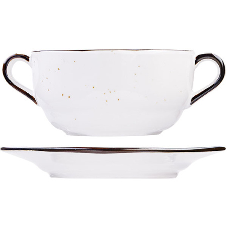 Бульон.чашка с ручк. «Пастораль»; фарфор; 270мл; D=10.5,H=5см; серый