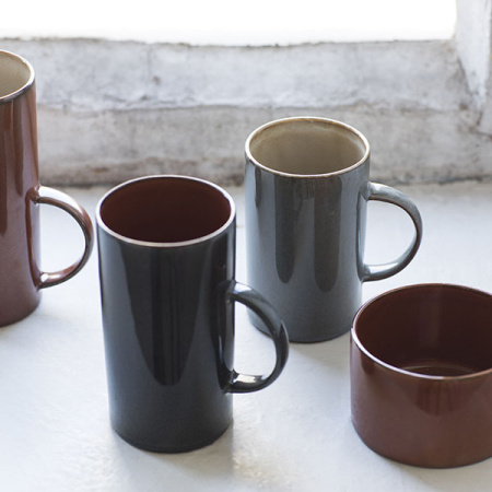 Кружка; керамика; 280мл; D=6,H=13,L=8см; серый,голуб.