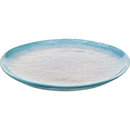 Тарелка «Нептун»; фарфор; D=20.3,H=2см; бирюз.,белый