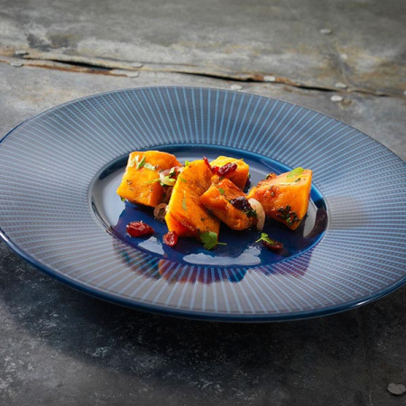 Тарелка мелкая с широк.бортом; фарфор; D=28.5см; синий