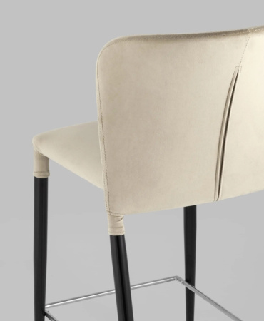Стул полубарный Лори велюр бежевый