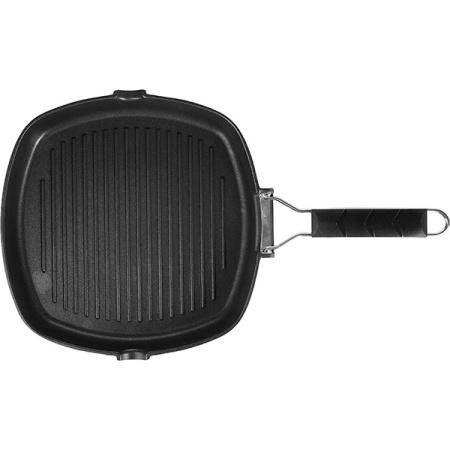 Сковорода-гриль квадр. «Проотель»; алюм.литой,пластик; H=4,L=28,B=28см