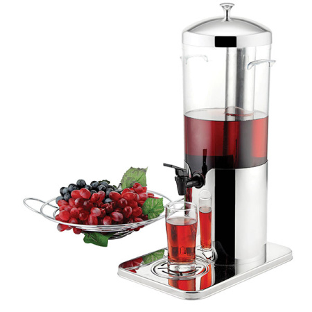 Диспенсер для сока; сталь нерж.,поликарбонат; 5л; H=51.3,L=33,B=22см; металлич.,прозр.