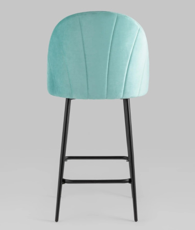 Стул полубарный Логан NEW велюр пыльно-голубой