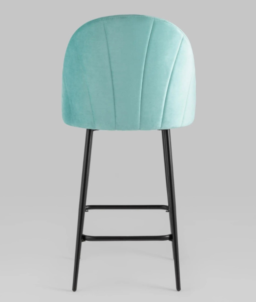 Стул полубарный Логан NEW велюр пыльно-голубой