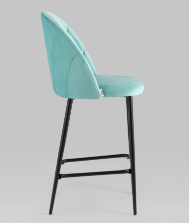 Стул полубарный Логан NEW велюр пыльно-голубой