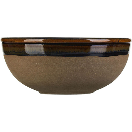 Салатник с крышкой «Серфис»; керамика; D=13,H=5см; коричнев.