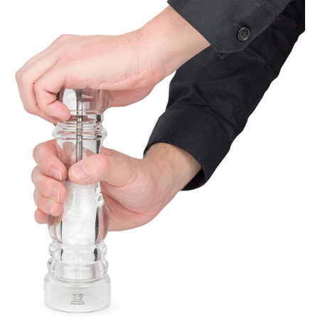 Мельница для соли мех.; акрил; D=5.5,H=22см; прозр.,металлич.