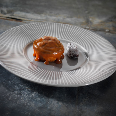 Тарелка мелкая с широк.бортом; фарфор; D=28.5см; серый