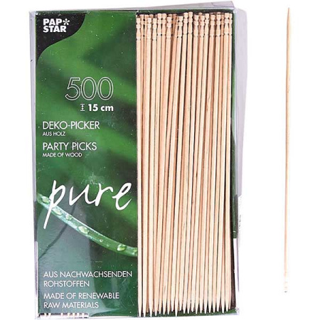 Шампурчики  для этажерок [500шт]; дерево; L=15см