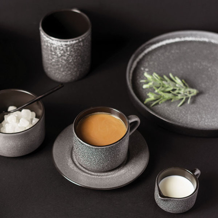 Фото Чашка чайная «Млечный путь»; фарфор; 200мл; черный/белый Чашка чайная «Млечный путь»; фарфор; 200мл; черный/белый