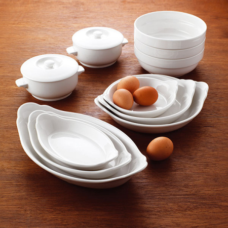 Блюдо для запек.овал. «Симплисити вайт»; фарфор; 150мл; H=4,L=19.5,B=11см; белый