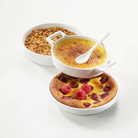 Форма для запекания «Александрия»; фарфор; 240мл; D=14,H=3.5см; белый