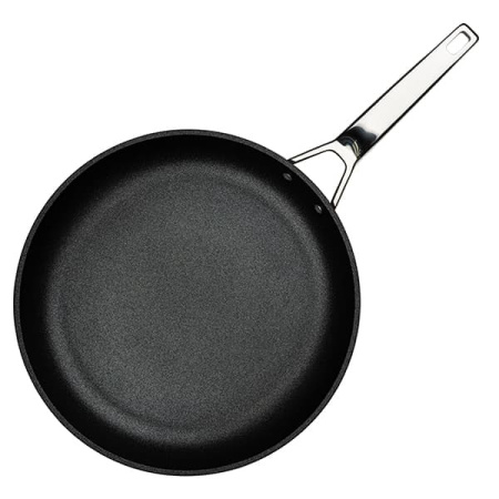 Сковорода; алюм.литой,тефлон; D=32,H=6,L=62.5см; черный