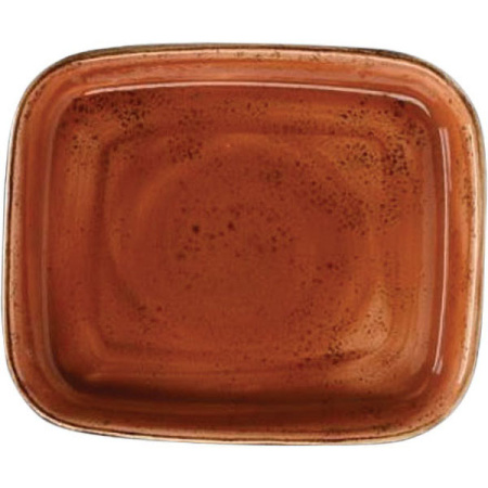 Блюдо для запек.прям. «Крафт»; фарфор; 2270мл; H=5.5,L=30.5,B=25.5см; терракот