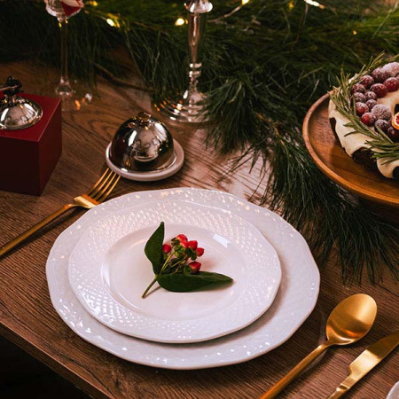 Тарелка мелкая «Афродита»; фарфор; D=27,H=2.2см; белый