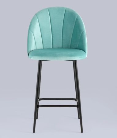 Стул полубарный Логан NEW велюр пыльно-голубой