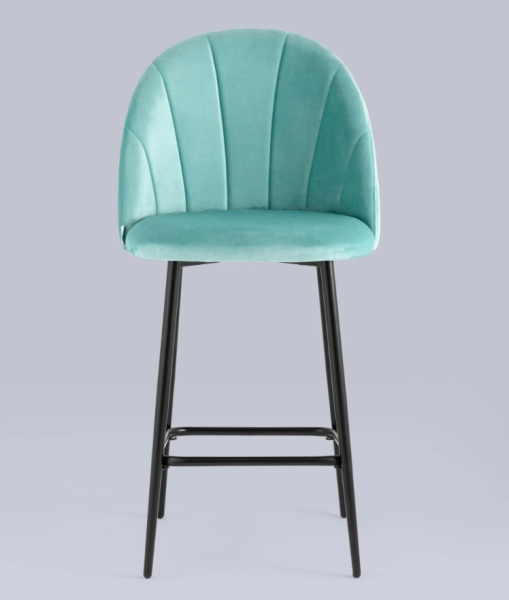 Стул полубарный Логан NEW велюр пыльно-голубой