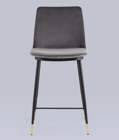 Стул полубарный Мелисса велюр темно-серый