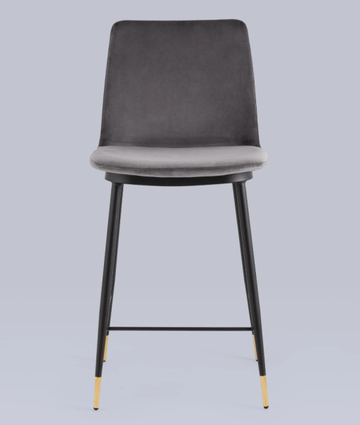 Стул полубарный Мелисса велюр темно-серый