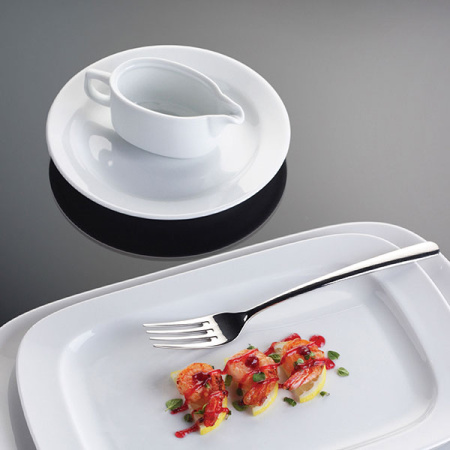 Соусник «Прага»; фарфор; 100мл; H=4.8,L=13,B=6см; белый