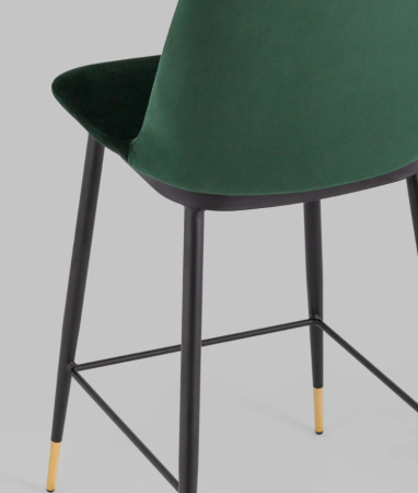 Стул полубарный Мелисса велюр зеленый