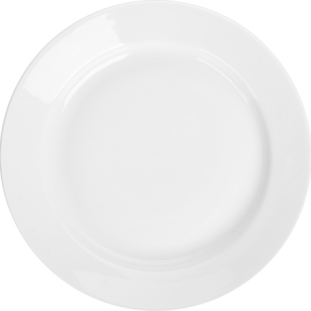 Тарелка мелк.ров.край; фарфор; D=20,H=2.7см; белый