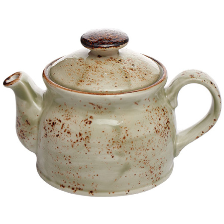 Чайник «Крафт»; фарфор; 425мл; D=7.5,H=11.4,L=17см; зелен.