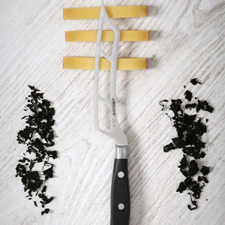 Нож для сыра «Ривьера»; сталь нерж.,полиоксиметилен; L=28.8/14.5,B=3.2см; черный,металлич.