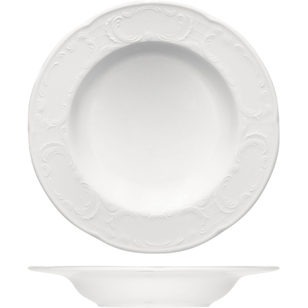 Тарелка глубокая «Моцарт»; фарфор; D=20,H=6см; белый