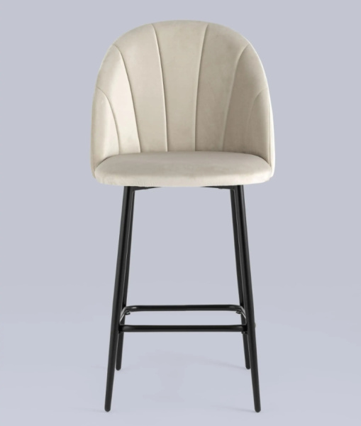 Стул полубарный Логан велюр бежевый