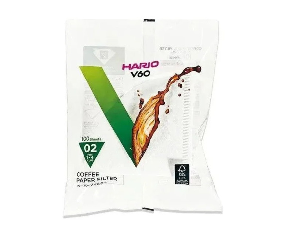 Фильтры бумажные Hario VCF-02-100W белые для воронок (100шт)