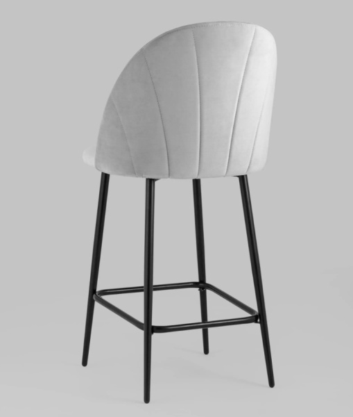 Стул полубарный Логан велюр светло-серый