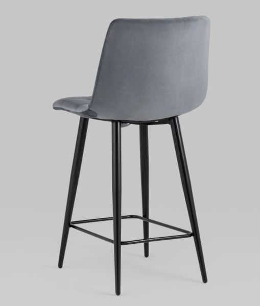 Стул полубарный Джанго велюр тёмно-серый высота сиденья 60 см