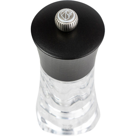 Мельница для соли метал.мех.; акрил,дерево; D=6,H=14см; прозр.,шоколад.