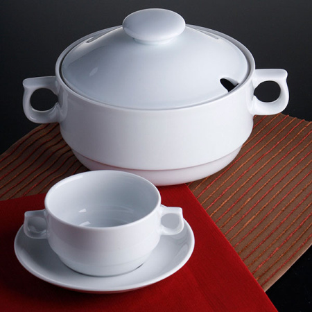 Блюдце для бульон.чашки «Прага»; фарфор; D=17,H=2.5см; белый