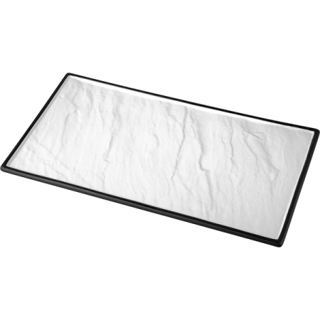 Блюдо для подачи прямоуг.; фарфор; H=1.5,L=30,B=17см; белый,черный