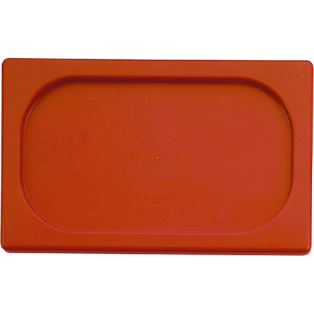 Крышка для гастр-ти (1/9); полипроп.; H=2,L=17.6,B=10.8см; красный
