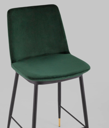 Стул полубарный Мелисса велюр зеленый