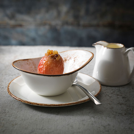 Молочник «Браун дэппл»; фарфор; 142мл; D=6,L=8.5см; белый,коричнев.