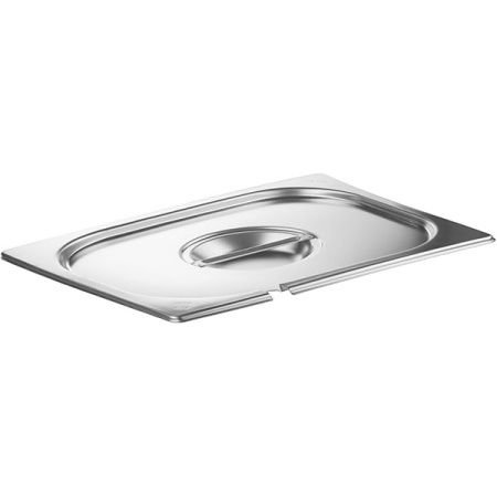 Крышка для гастр-ти (1/2) вырез для ложки; сталь нерж.; H=3,L=34,B=27см; металлич.