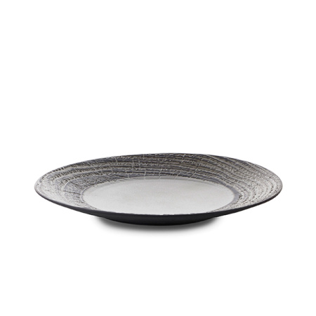 Тарелка мелкая «Арборесценс»; фарфор; D=26.5,H=3см; черный,серый