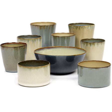 Салатник; керамика; 450мл; D=13.7,H=6см; серый,синий